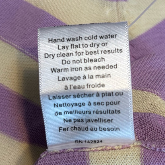 Callahan Lavender and Cream Striped Crop Top - Picture 7 of 7